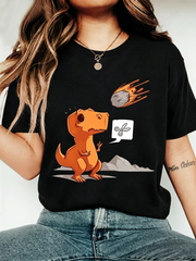 Funny Dinosaur Rock Paper Scissors Meteor T-Shirt Dino Lover Tee