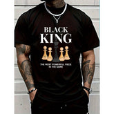 100% Cotton Black King The Most Powerful Piece In The Game Chess T-Shirt