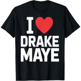 I Love Drake Maye Football Player Fans Heart Unisex T-Shirt cotton gift tee