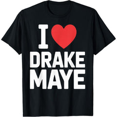 I Love Drake Maye Football Player Fans Heart Unisex T-Shirt cotton gift tee