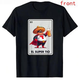 Tio El Tio Bingo Card T-Shirt – Mexican Uncle 100% Cotton Drinking Lover Tee