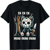 Vintage Cat Movie Horror Meow Kitten T-Shirt 100% Cotton Casual American Short Sleeve Graphic Tees for Men Women Girls Tame Impala Concert Outfits Meme Shirts Summer Clothes Pumpkin Patch Outfit