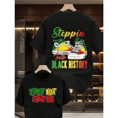 Steppin Into Black History | Summer Outfits | Mens Shirt | Valentine's Day | Graphic Tees | 100 Cotton | Soft And Comfortable | Men's Shirt Valentine's Day Gift | Streetwear | Vacation Outfits Women