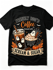 Freshly Boo'd Coffee Shirt, Ghost Pumpkin Spice Graphic Tee