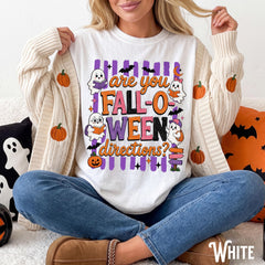 Teacher Halloween Shirt, Funny School Tee, Are You Fall-O-Ween Directions Graphic T-Shirt, Fall Educator Spooky Ghost Tshirt