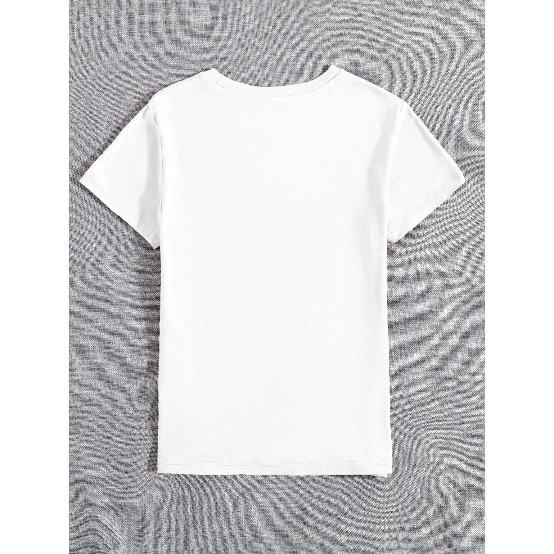 Women's Casual Short Sleeve T-Shirt With Dog Paw And Heart Print, Round Neck Top Graphic Tees Women Tops