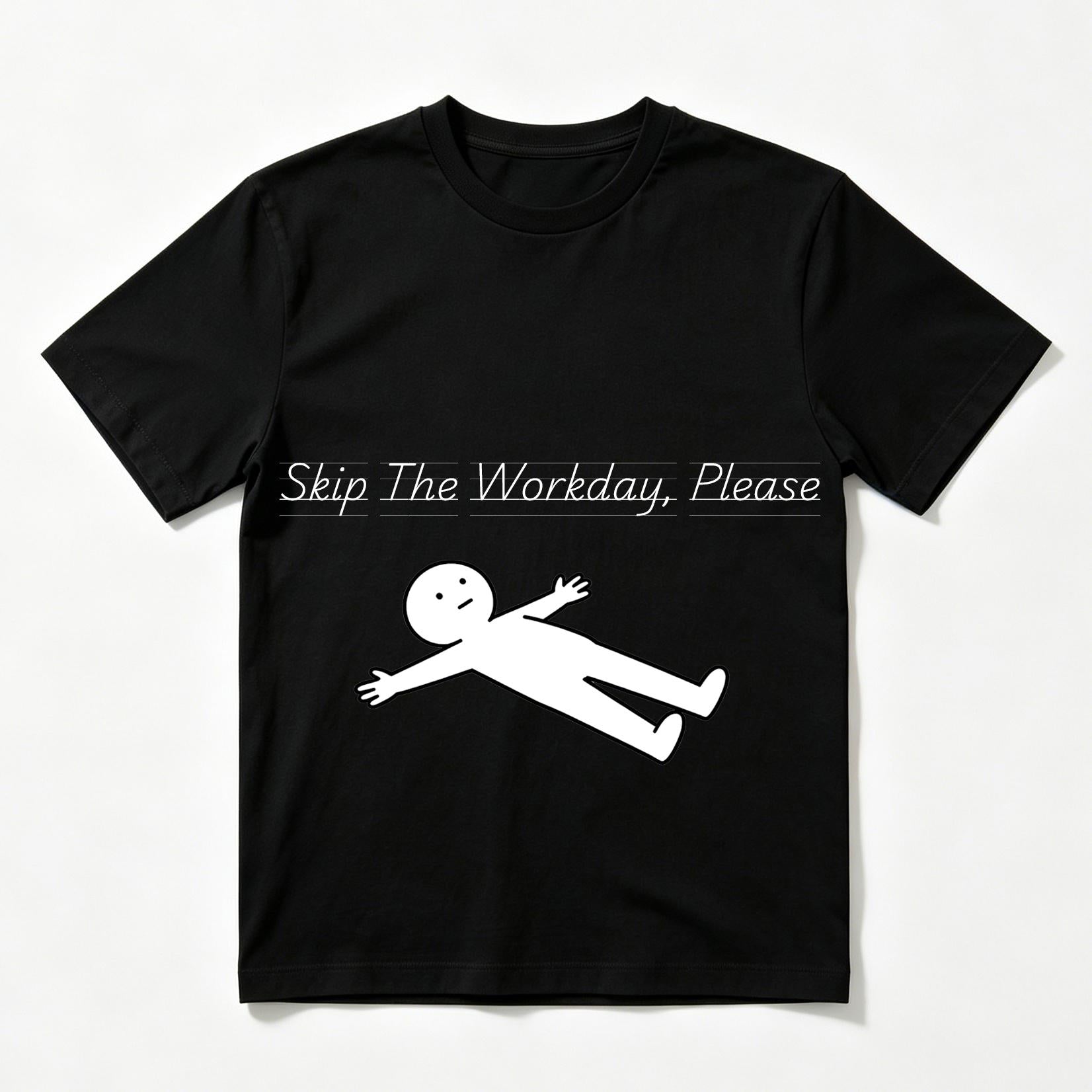 Skip The Workday Please T-Shirt 100% Cotton Round Neck Short Sleeve Regular Fit Daily Casual Black White t shirts women gift for wifey