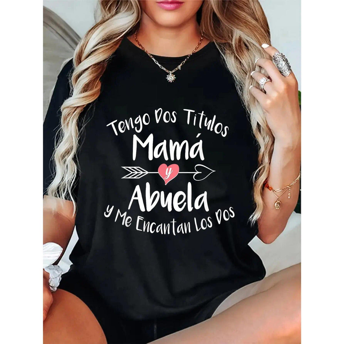 100% Cotton Unisex Tengo Dos Titulos Mama Y Abuela Spanish Family Mom Grandma T-Shirt