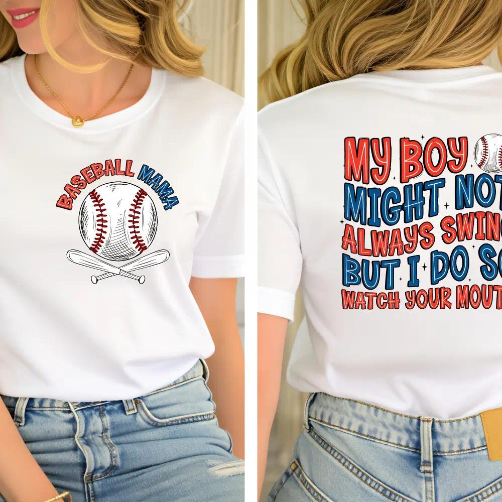 Baseball Mama Shirt, My Boy Might Not Always Swing, Baseball Mom Gift, Sports Mom Shirt, Funny Baseball Sayings, Mom Gifts