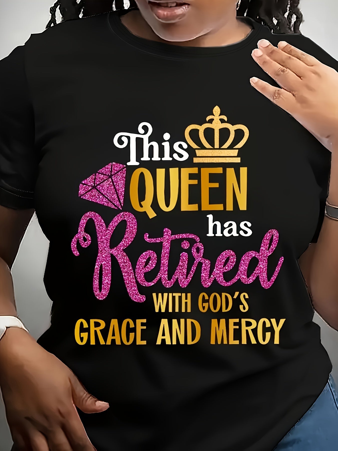 This Queen Has Retired T-Shirt With God's Grace And Mercy Tee
