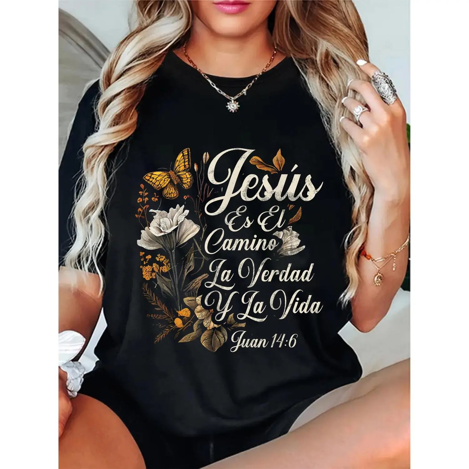 100% Cotton Christian Spanish Español Cristianos Religious Jesus God T-Shirt