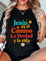100% Cotton Spanish Jesus God Lover Jesus Es El Camino La Verdad Y La Vi T-Shirt