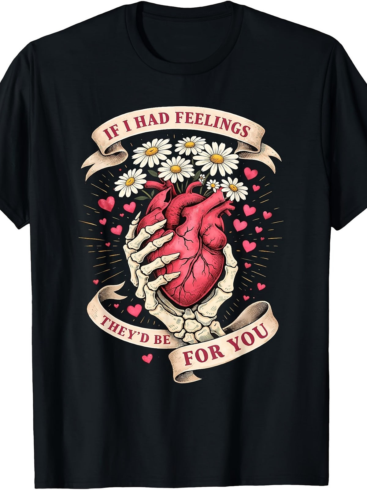 Skeleton Hand with Heart Valentines Day for Men Women T-Shirt.