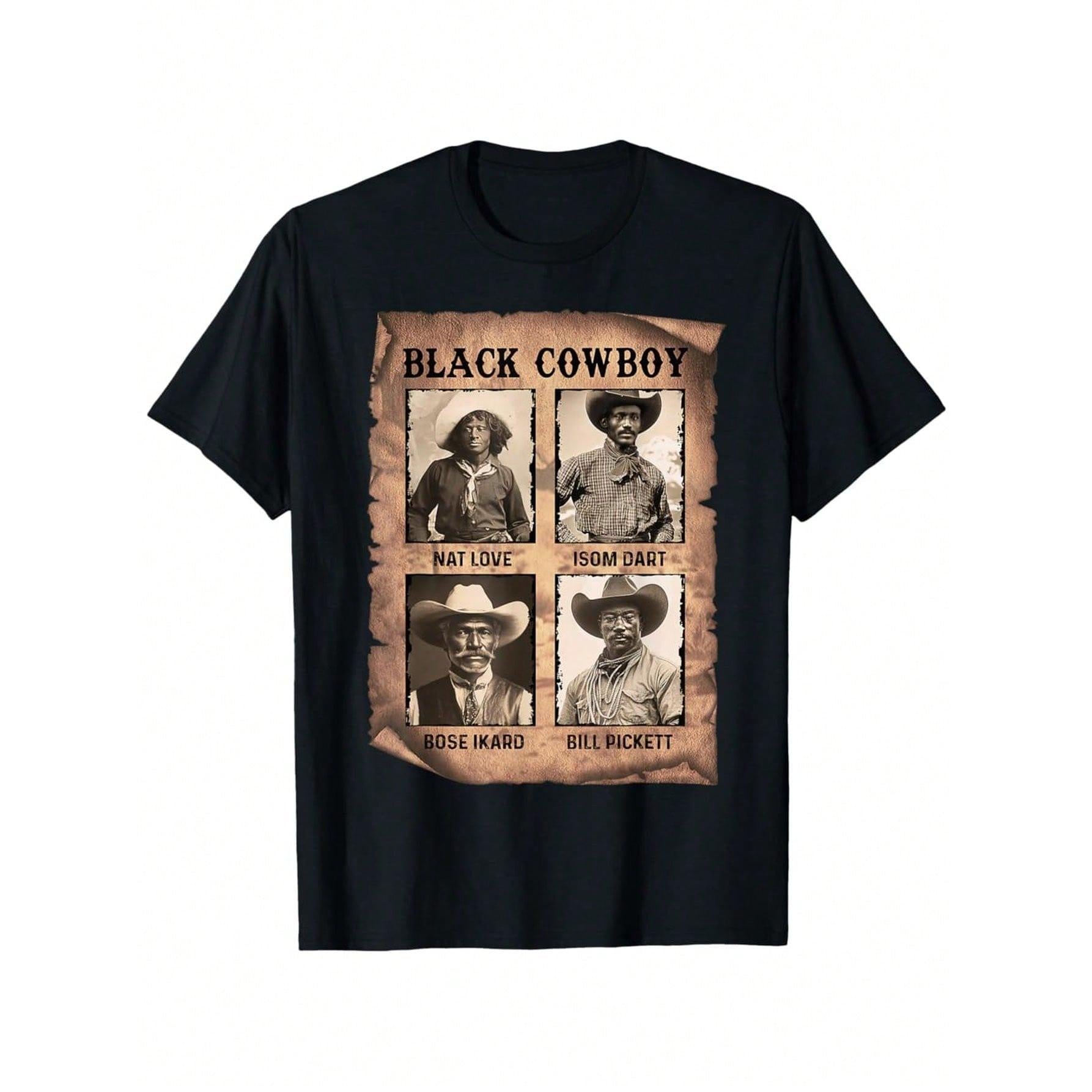Black Cowboy Western Rodeo  Black History Texas Men T Shirt