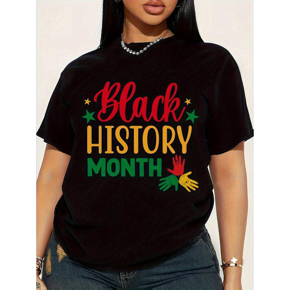 Black History Month T-Shirt ,100% Cotton T-Shirt, Slight Elasticity, Round Neck, Lightweight, Breathable, Comfortable, Perfect Suitable For Daily And Outdoor Wear, Local Delivery