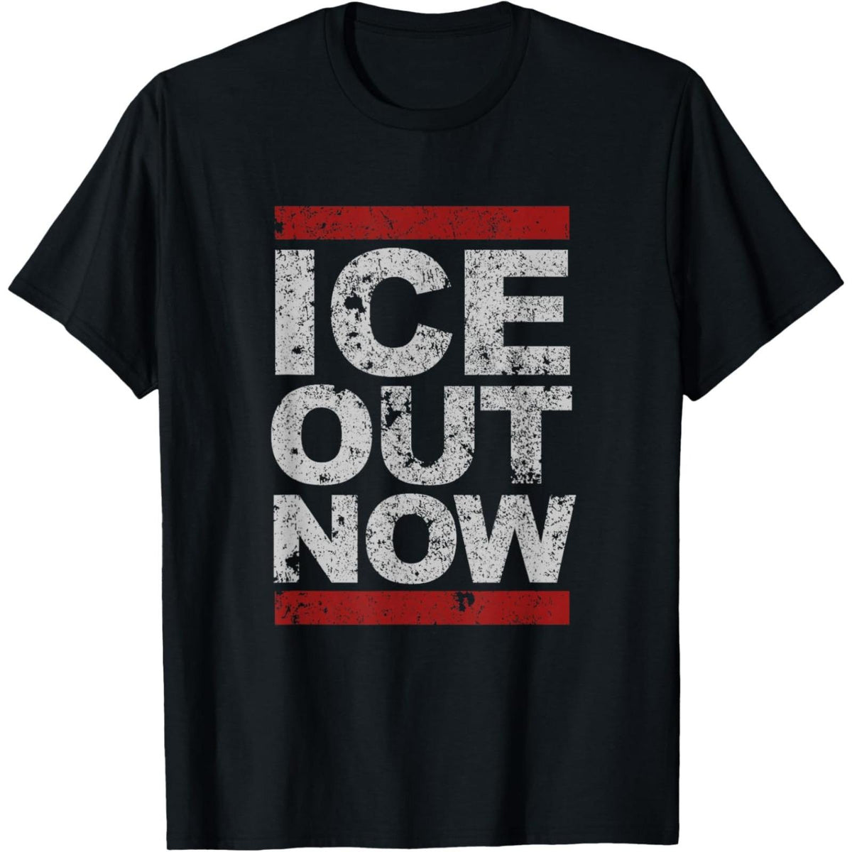 ICE Out Now Distressed Rise and Resist Unisex T-Shirt