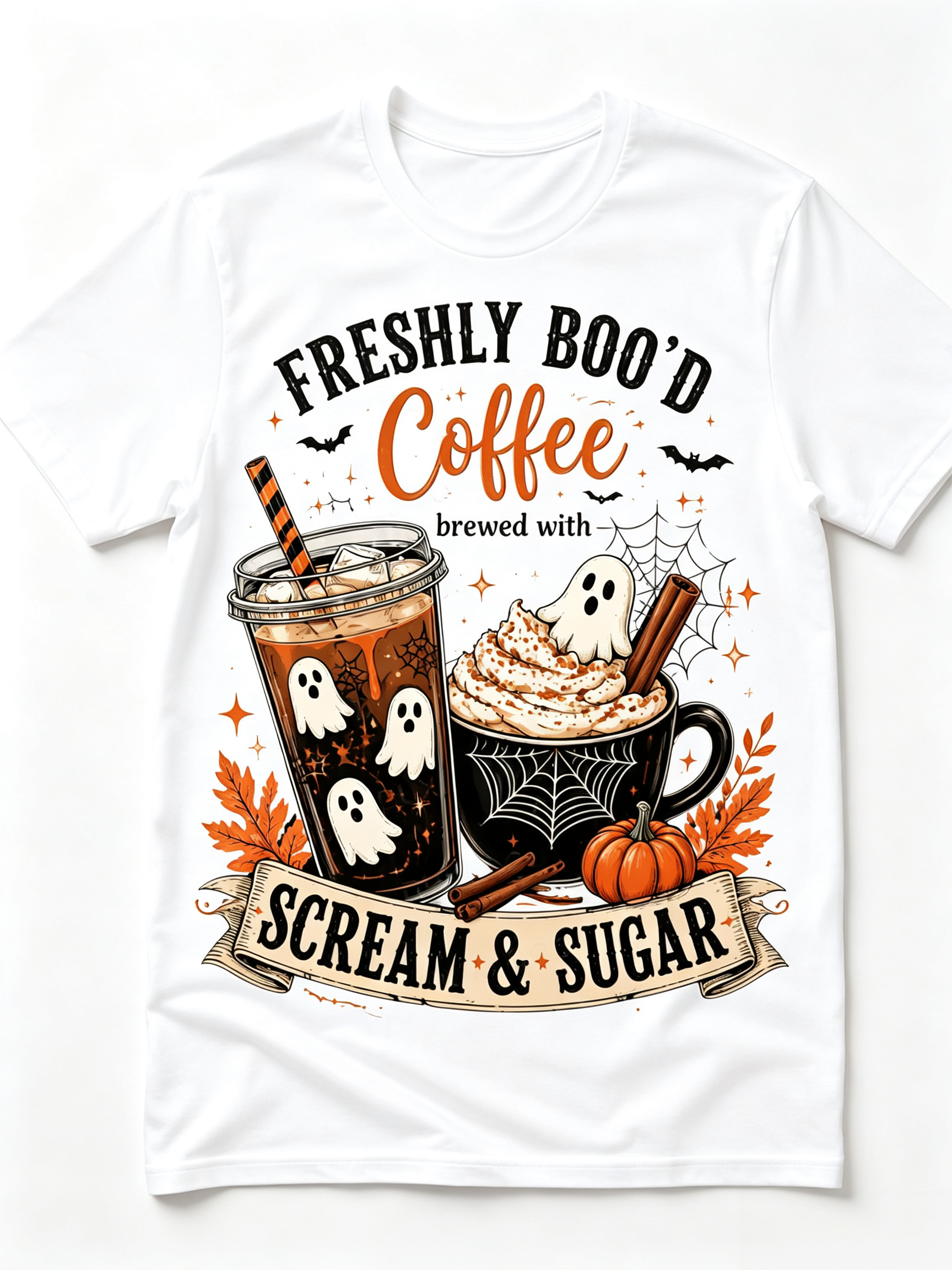 Freshly Boo'd Coffee Shirt, Ghost Pumpkin Spice Graphic Tee