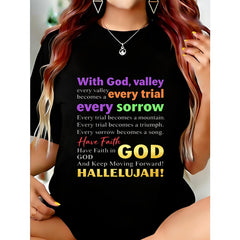 '- Crew Neck - Women'S Tee - Relaxed Fit - Perfect for Any Season - 'Walking with God' Vibrant Faith Tee | Unique Religious Commemorative Shirt | Colorful Retro Design, Striking Item Ideal for Religious Events