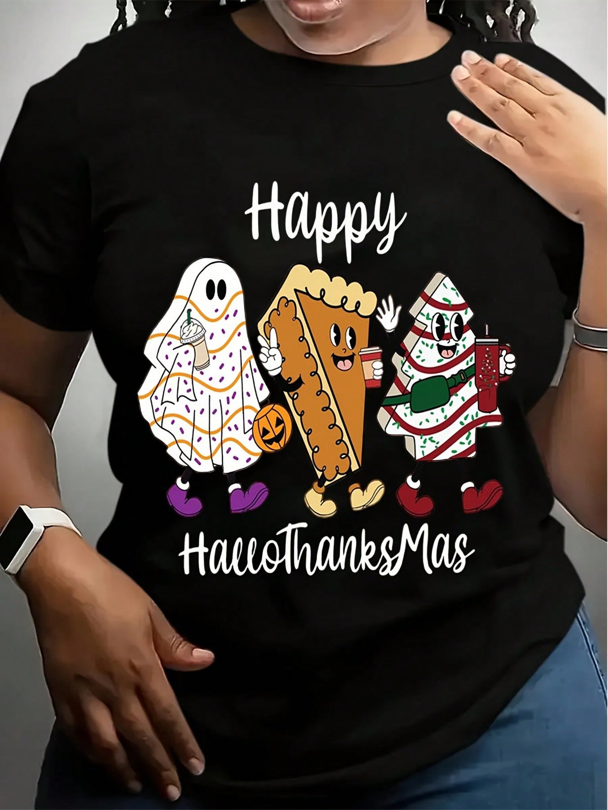 Happy HalloThanksMas Shirt, Holiday Gnome Shirt, Halloween Shirt, Thanksgiving Shirt, Christmas Shirt