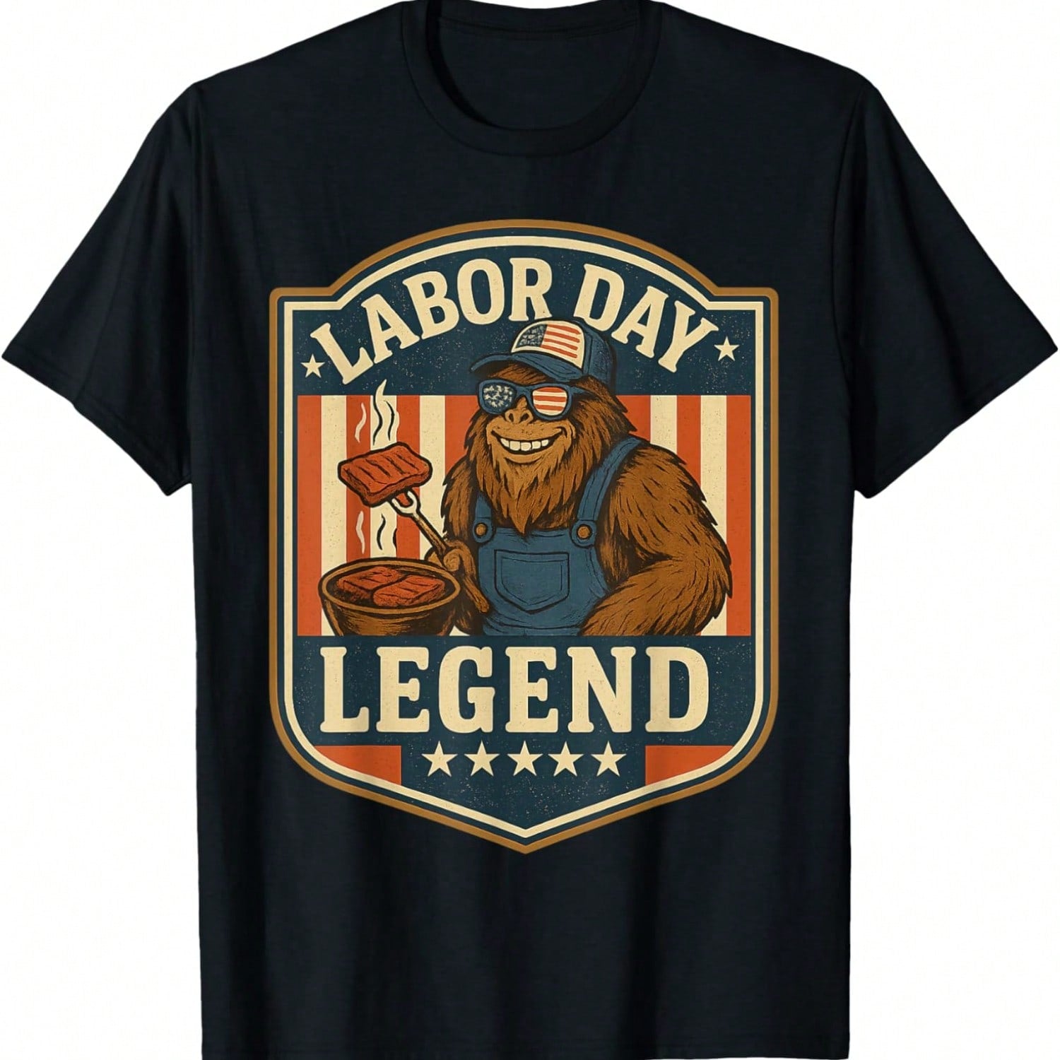Labor Day BBQ Funny Sasquatch Grilling Cookout T-Shirt