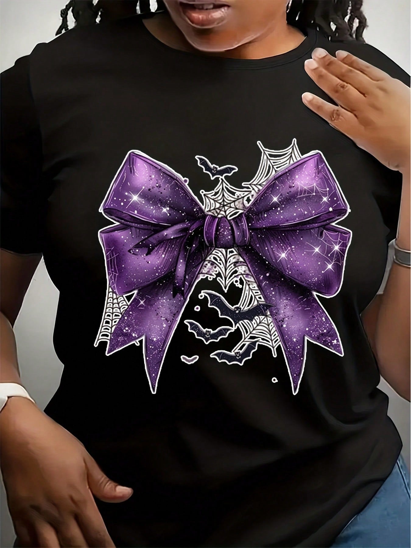 Purple Ribbon Bat Halloween Shirt, Halloween T-Shirt, Spooky Season T-Shirt