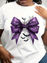 Purple Ribbon Bat Halloween Shirt, Halloween T-Shirt, Spooky Season T-Shirt
