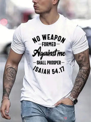 Men's Clothing Bible Verse Printed White Tshirt, Graphic Tee, Summer Tops, Shirt, Unisex Casual Crew Neck Tshirt