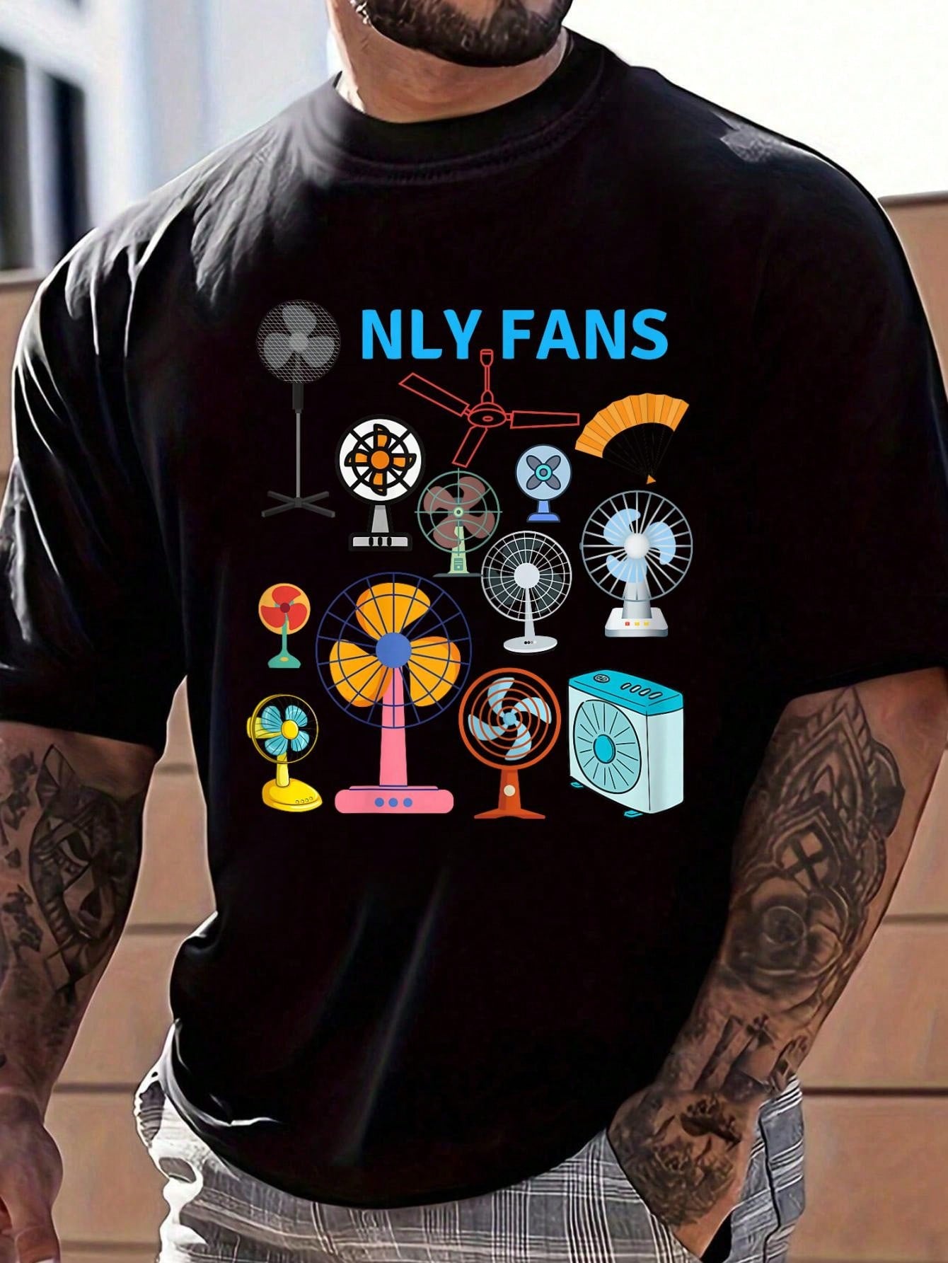 Only Fans T-Shirt Funny Electric Fan Pun Ceiling Fan Tee