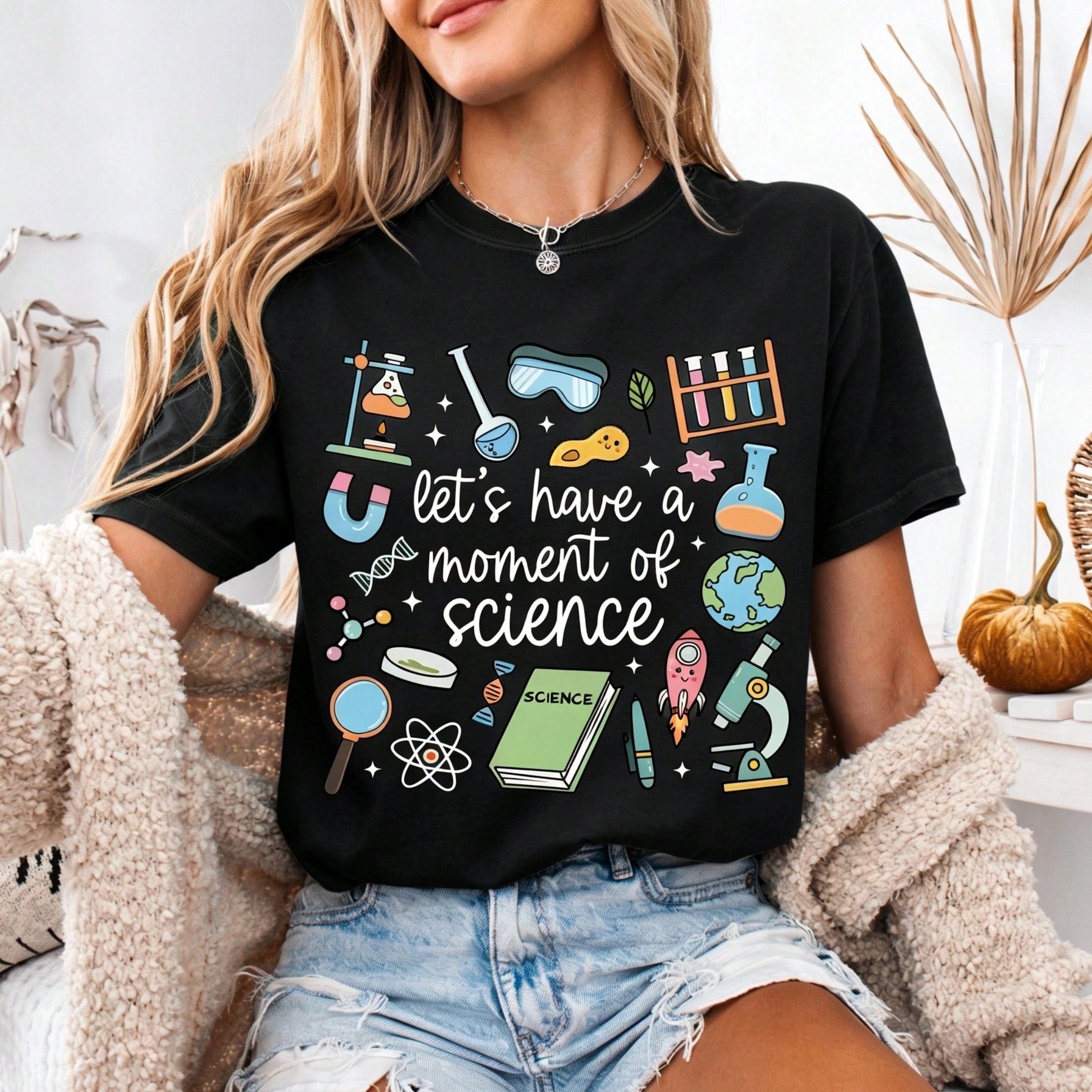 Science Teacher Shirt,Back To School T-Shirt,Whimsical Doodle Tee, Back 2 School, Retro, Moment Of Science Teacher Gift Casual Dressy T Shirts Workout