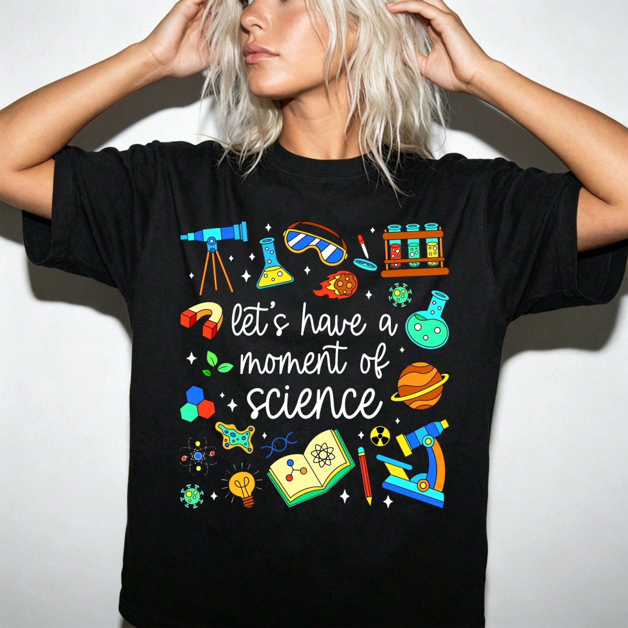 Science Teacher Shirt,Back To School T-Shirt,Whimsical Doodle Tee, Back 2 School, Retro, Moment Of Science Teacher Gift Casual Dressy T Shirts Workout