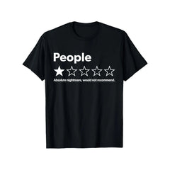 Unisex Adult 100% Cotton Short-Sleeve Streetwear T-Shirt - Black, Funny 1-Star Review Graphic Top