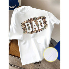 Father Themed Camouflage Dad - Men's 100% Cotton T Shirt Vintage Street-Style Graphic Tees,Essential For Men's, Can Be Used As A Gift