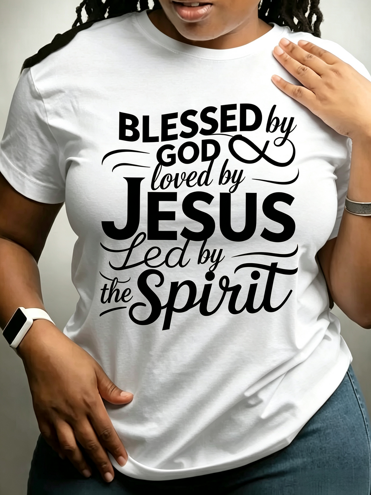 Blessed By God Loved By Jesus Led By The Spirit T-Shirt