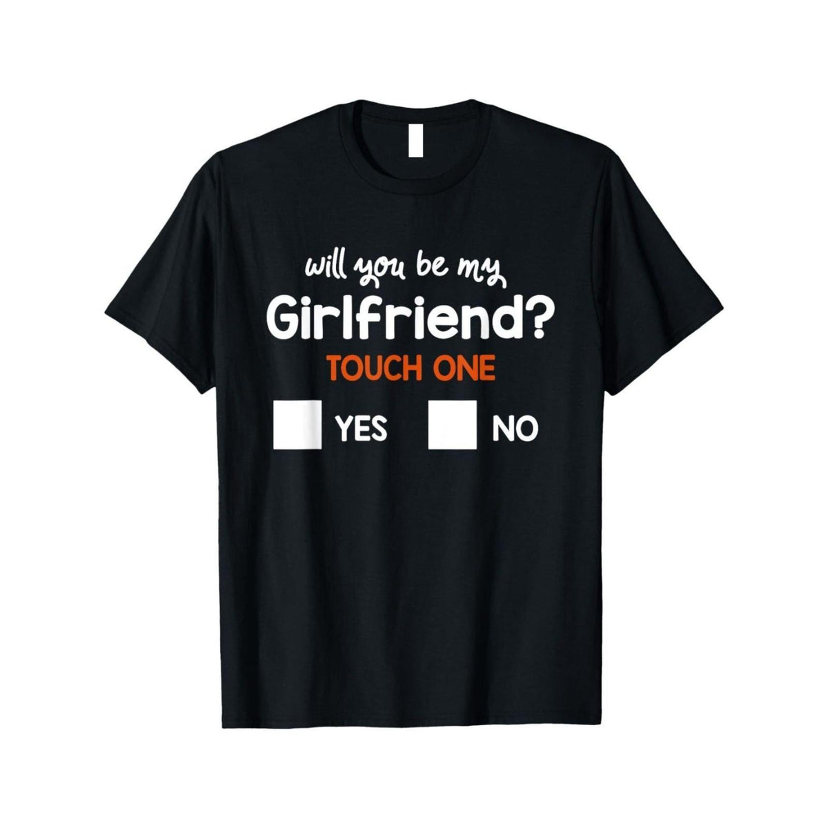 Humorous Graphic Tee Saying "Will You Be My Girlfriend? Press One Button" - 230Gsm Soft Unisex Shirt Featuring Yes/No Checkboxes And a Heart Design, Perfect Valentine'S Day Gift for Men, Women, And Teens, Casual Short-Sleeve Round Neck Shirt Availab