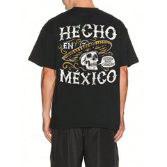 Made In Mexico Graphic Print 100% Cotton T-Shirt Mens T-Shirt, Summer And Spring Short Sleeve Crew Neck Casual Tops, Mens Clothing