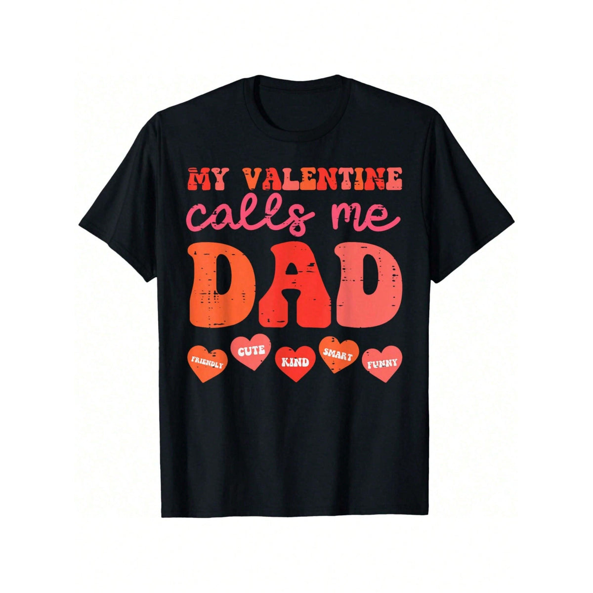 Funny Dad Shirts My Valentine Calls Me Dad Retro Groovy Family Daddy Papa T-Shirt Oversized T-Shirt Party Women Tops Comfort Colots T-Shirts Graphic Casual Tee Cotton Short Sleeve Tee For Women