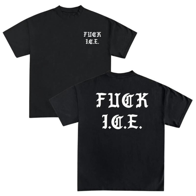 Men's Casual Round Neck Shortsleeve Tshirt - Funny Political Top with Pro Immigration, Anti-ICE, Anti-Trump, Social Justice Streetwear Design