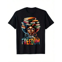 Education Is Freedom Black Teacher Books History Month-Shirt Cotton Fun Design DIYMen's Soft Summer And Winter Breathable Comfortable Casual Sports Halloween And Gifts