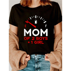 100% Cotton Mom Of 2 Boys And 1 Girl Mother's Day T-Shirt