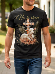 He Is Risen T-Shirt Matthew 28:6 Easter Sunday Lamb of God Tee