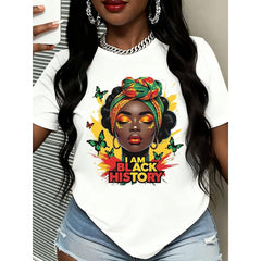I Am Black History Women T Shirt Afro American Pride Cultural Heritage Graphic Tee Black History Month Celebration Apparel