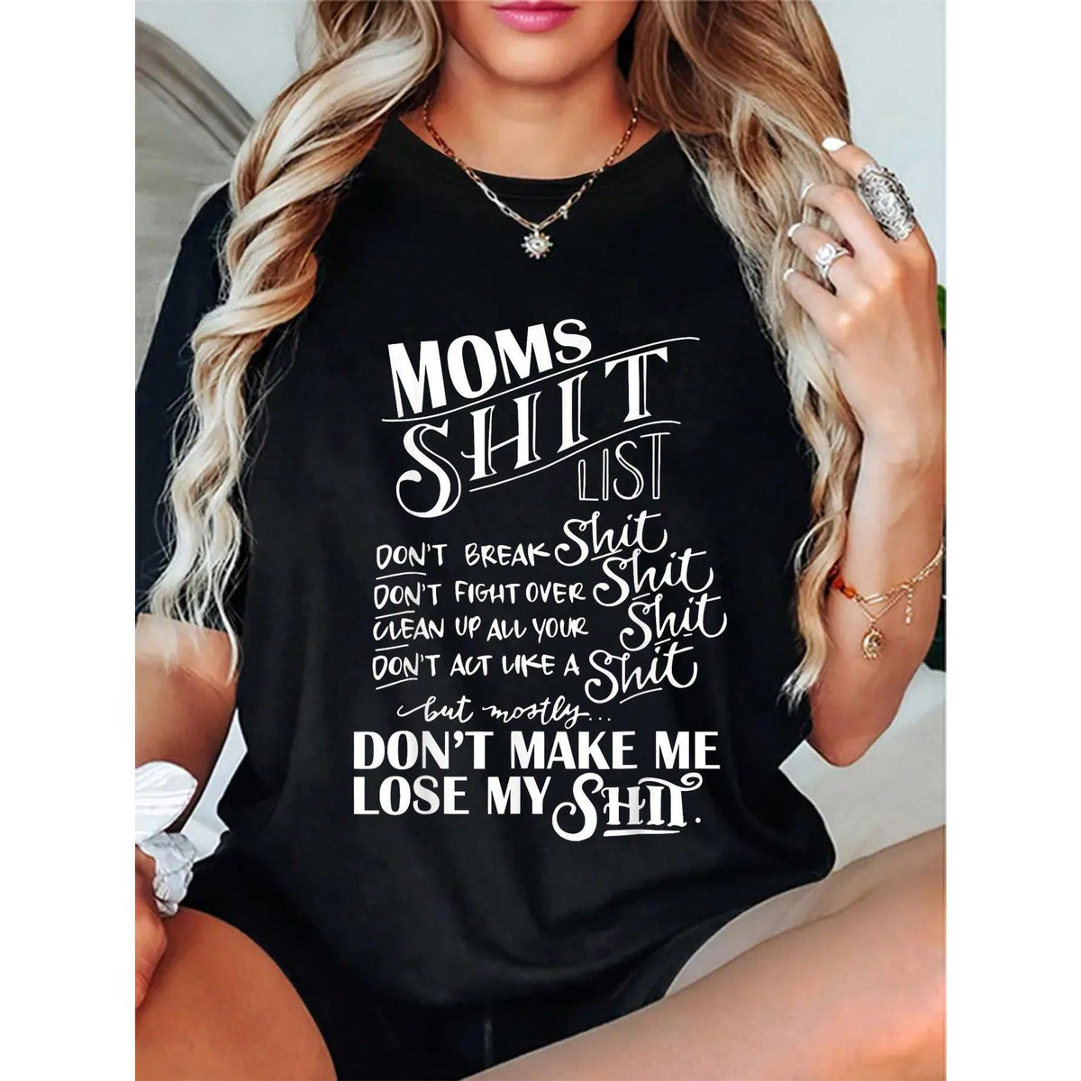 100% Cotton Mom List Momlife Funny Mom Mothers Day T-Shirt