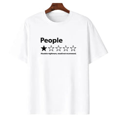 Unisex Adult 100% Cotton Short-Sleeve Streetwear T-Shirt - Black, Funny 1-Star Review Graphic Top