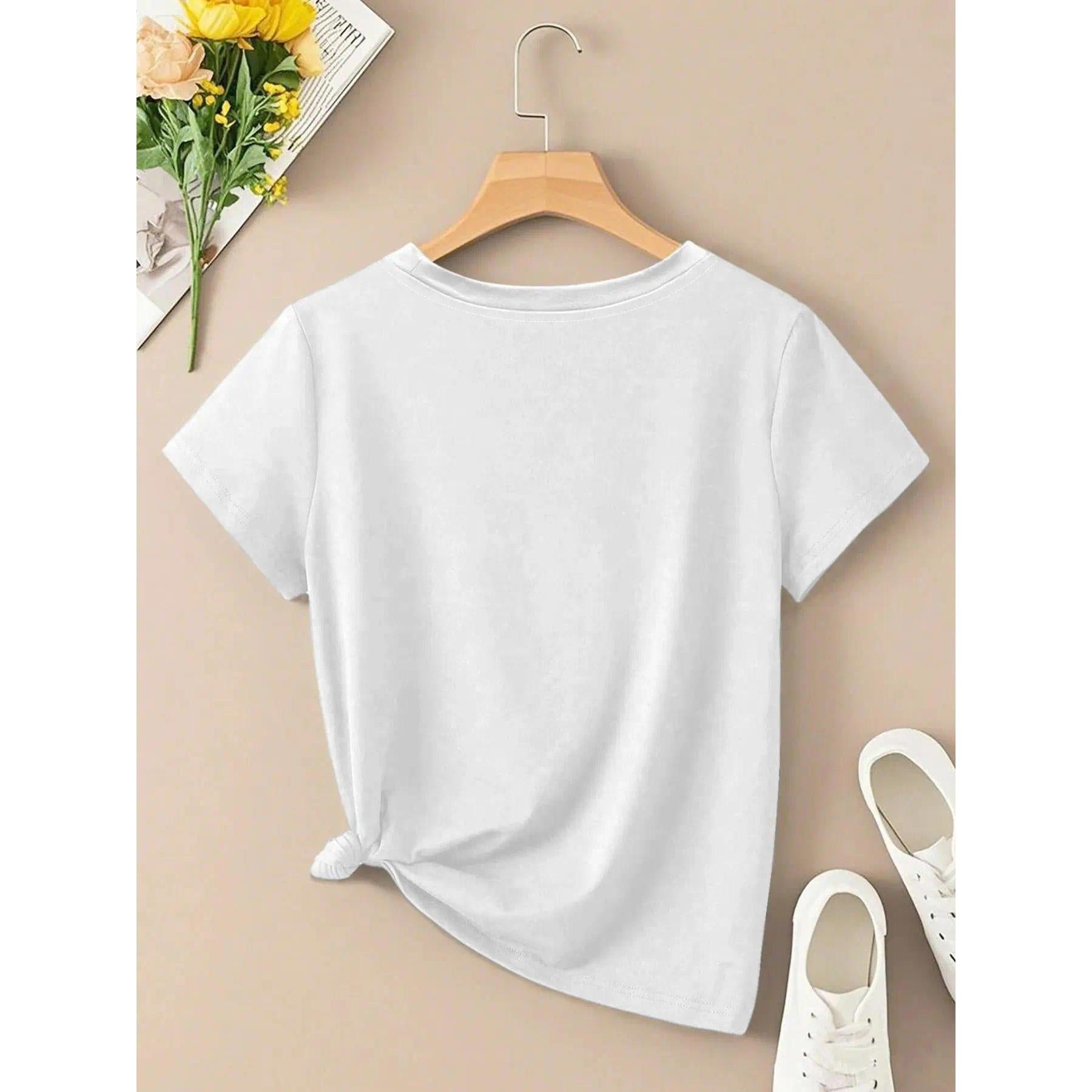 Women's Highland Cow Print Round Neck Tee, Fashion Casual Crew Neck T-Shirt for Daily Holiday Vacation Outdoor Wear, Ladies Clothes for Summer, Casual Fashionable Top