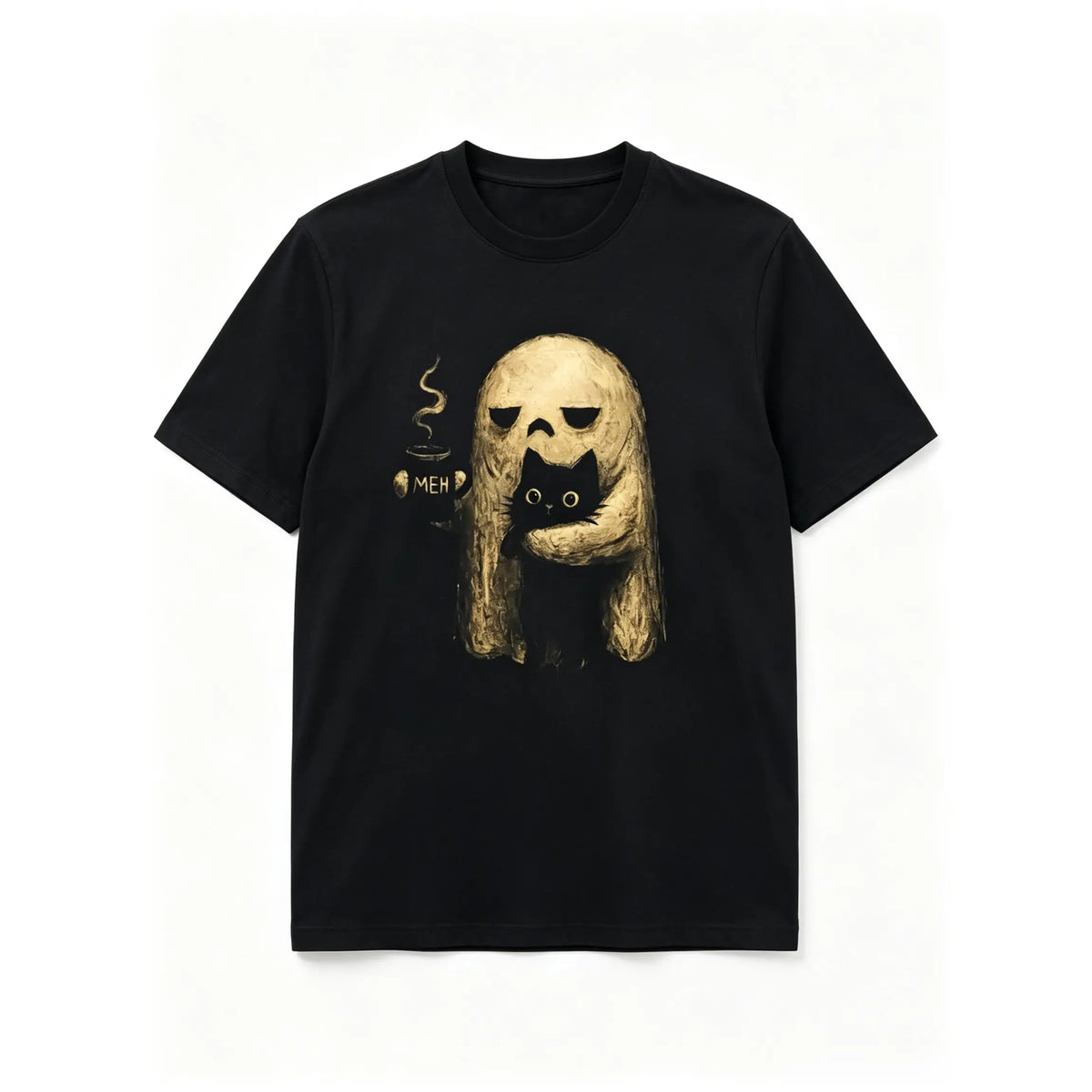 Ghost Cat Graphic T-Shirt, Funny Halloween Gift for Introverts, Tshirt