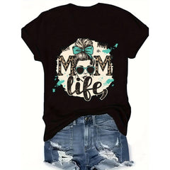 Stylish Women'S T-Shirt with Short Sleeves for Moms