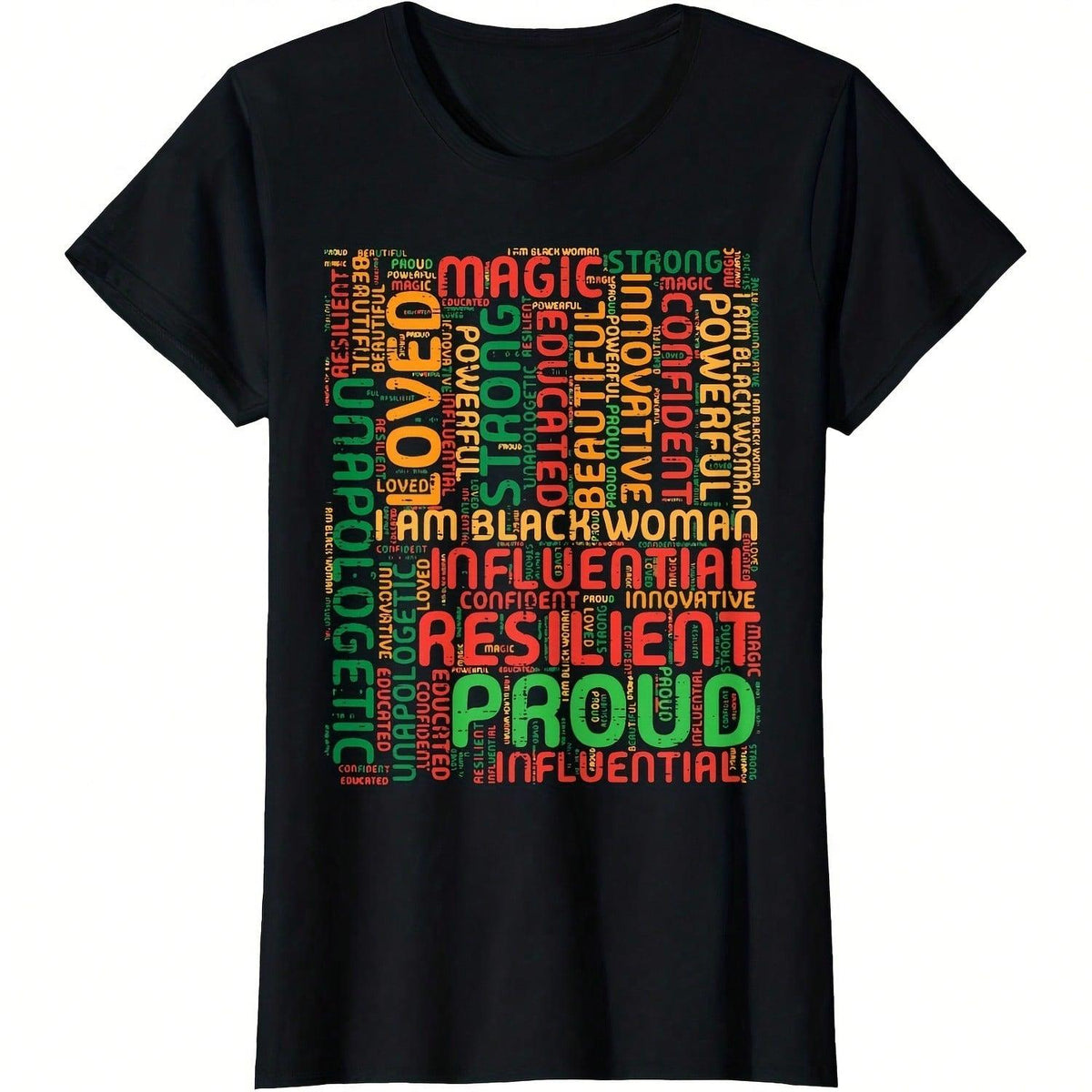 I Am Black Wo Words History Month African Women Girls Kid T Shirt Women's Plus Size Graphic Tee