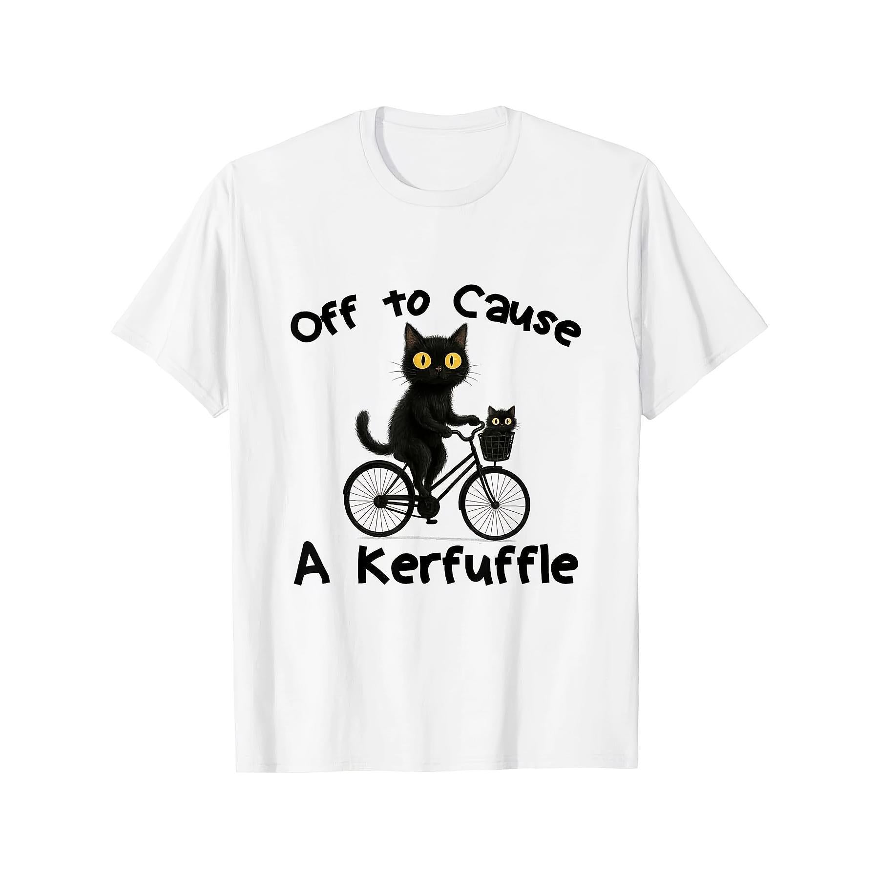 Off to Cause A Kerfuffle Funny Black Cat Meme T-Shirt Fashionable And Unique Shirts
