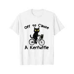 Off to Cause A Kerfuffle Funny Black Cat Meme T-Shirt Fashionable And Unique Shirts