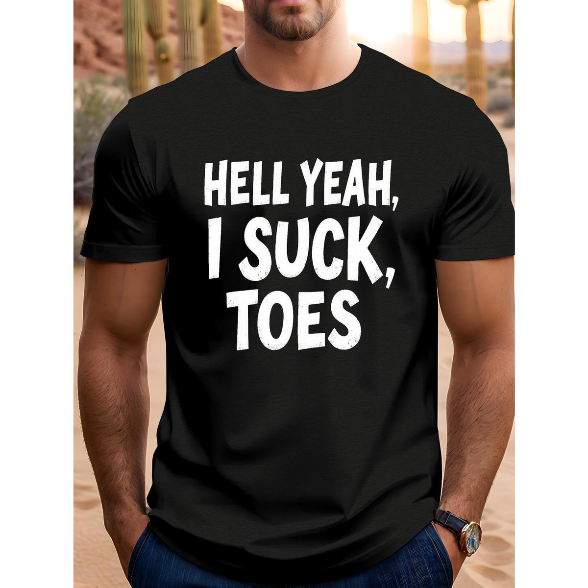 Women's Cotton Round Neck Short Sleeve T-Shirt - Funny "Hell Yeah I Suck Toes" Graphic Top, Elegant Sports Casual Wear, Humorous Gift